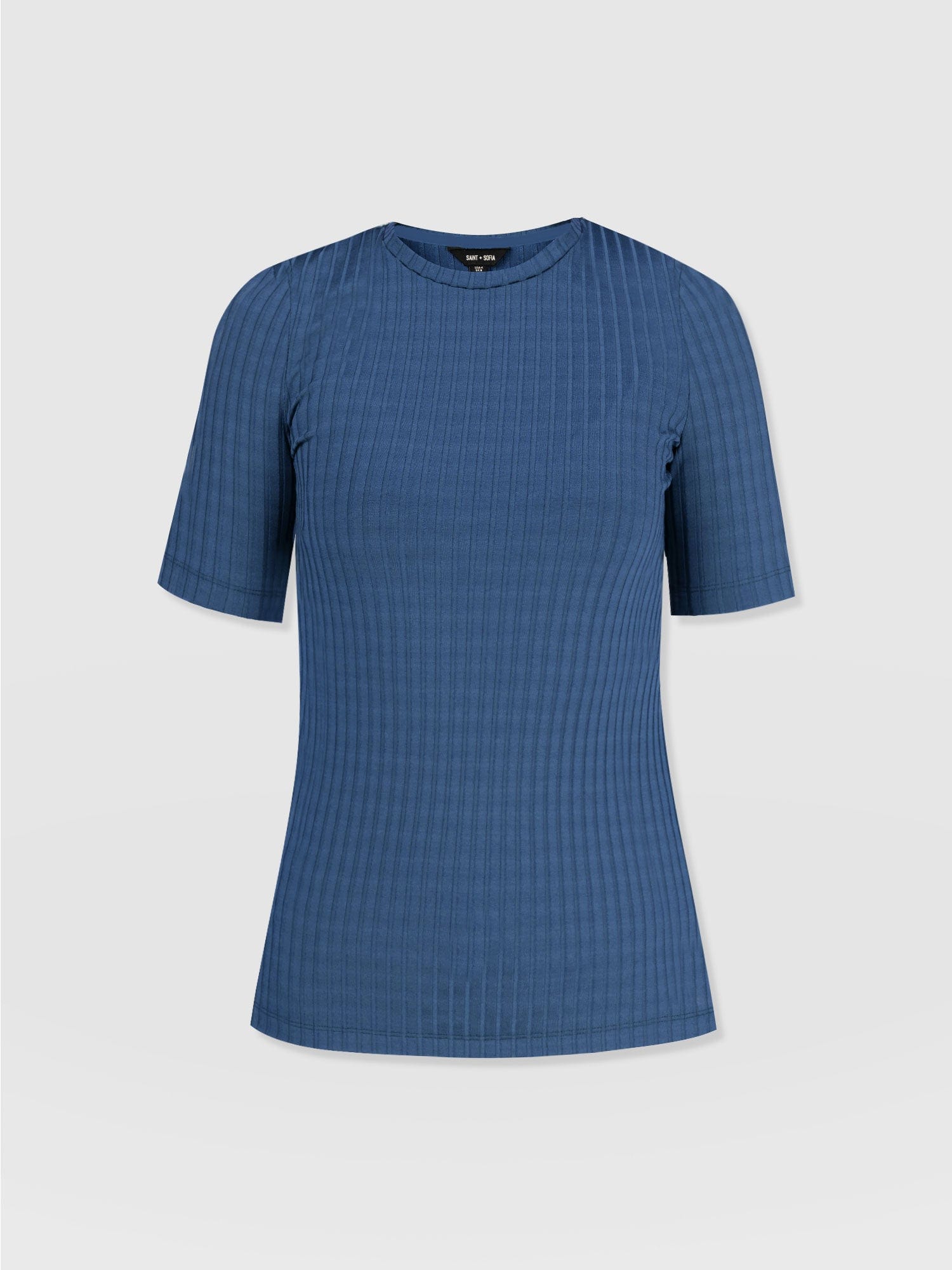 Adaline Tee Teal Rib - Women's T-Shirts | Saint + Sofia® US
